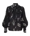 Zimmermann Ruffle Bow Shirt In Black