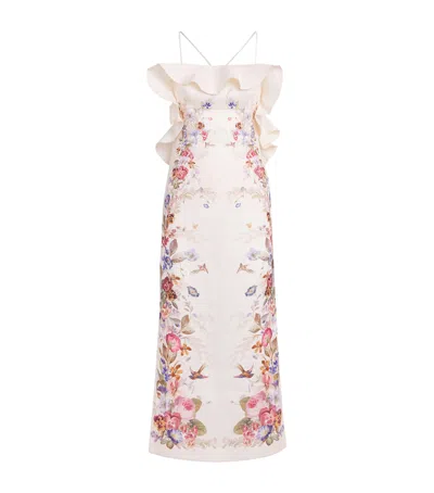 Zimmermann Ruffle-detail Patience Midi Dress In Multi