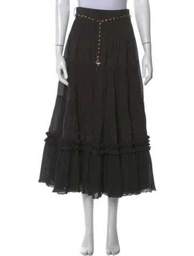 Pre-owned Zimmermann Ruffle Embellishment Long Skirt In Black