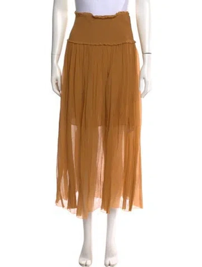 Pre-owned Zimmermann Ruffle Embellishment Long Skirt In Yellow