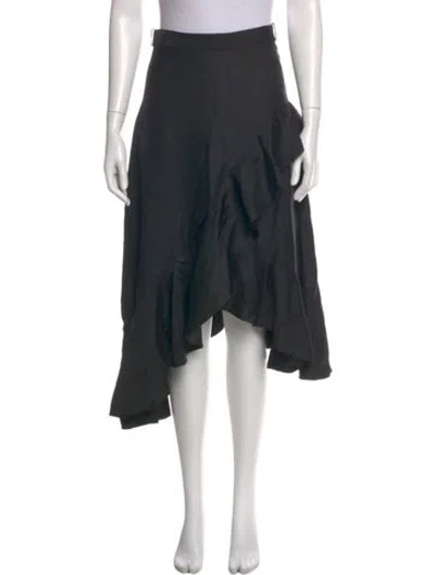 Pre-owned Zimmermann Ruffle Embellishment Midi Length Skirt In Black