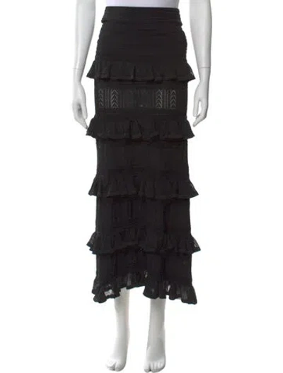 Pre-owned Zimmermann Ruffle Embellishment Midi Length Skirt In Black