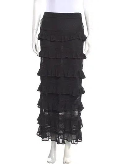 Pre-owned Zimmermann Ruffle Embellishment Midi Length Skirt In Gray