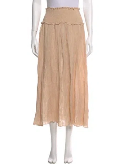 Pre-owned Zimmermann Ruffle Embellishment Midi Length Skirt In Neutral