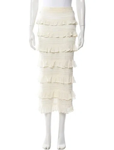 Pre-owned Zimmermann Ruffle Embellishment Midi Length Skirt In Neutral