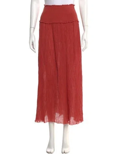 Pre-owned Zimmermann Ruffle Embellishment Midi Length Skirt In Orange