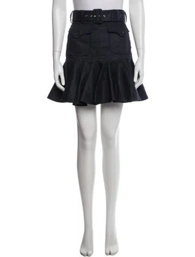 Pre-owned Zimmermann Ruffle Embellishment Mini Skirt In Blue