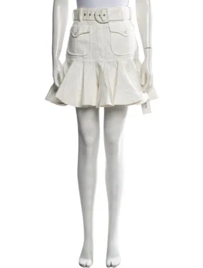 Pre-owned Zimmermann Ruffle Embellishment Mini Skirt In White