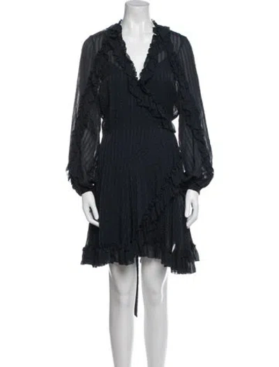 Pre-owned Zimmermann Ruffle Embellishment Robe In Blue