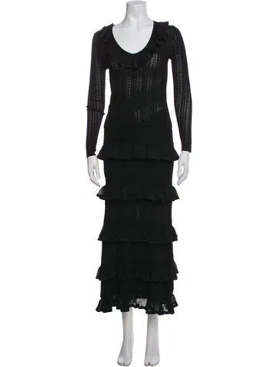 Pre-owned Zimmermann Ruffle Embellishment Skirt Set In Black