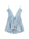 Zimmermann Daylight Ruffled Top In Blue