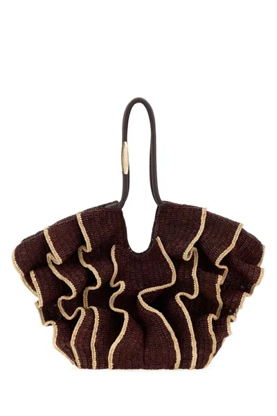 Zimmermann Ruffle Tote Bag In Brown
