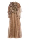 Zimmermann Ruffle-trimmed Snake-print Dress In Brown