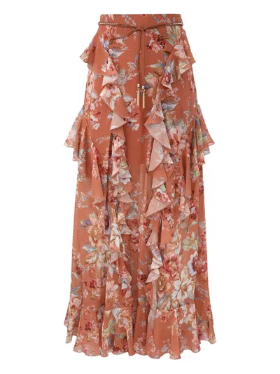 ZIMMERMANN RUFFLED AWAKENED MAXI SKIRT