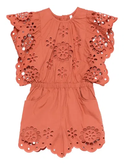 Zimmermann Kids' Ruffled Dress In Orange
