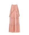 Zimmermann Luna Ruffled Georgette Midi Dress In Pink