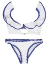 Zimmermann Maxine Crochet Frill Bikini In Blue