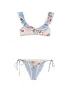 Zimmermann Ruffled Floral Bikini In Multi