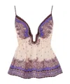 Zimmermann Maxine Plunge Cami Tops Purple In Nude