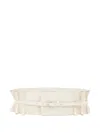 Zimmermann Ruffled Leather Belt In White