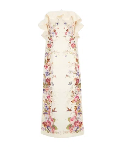 Zimmermann Ruffled Midi Dress In White