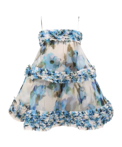 Zimmermann Ruffled Mini Dress In Multi
