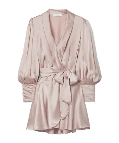 Zimmermann Ruffled Mini Dress In Pink