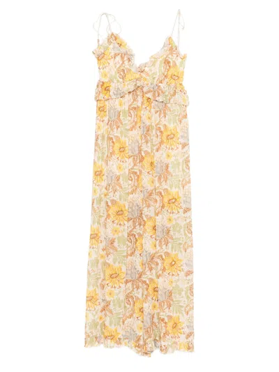 Zimmermann Ruffled Mini Dress With Adjustable Straps - Size 1 In Multi