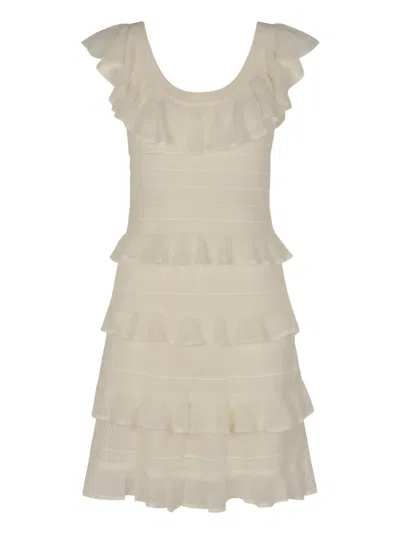 Zimmermann Ruffled Mini Skirt In Neutral