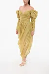 Zimmermann Sensory Drape Midi Dress In Green Linen