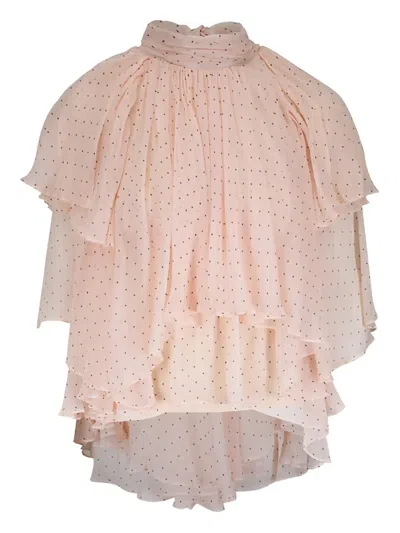 Zimmermann Ruffled Polka-dot Blouse In Pink