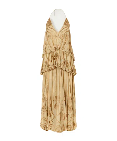 Zimmermann Momentum Ruffled Printed Silk Maxi Dress In Neutral