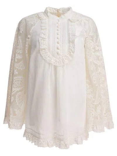 Zimmermann Ruffled Ramie Blouse