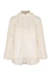Zimmermann White Lace Shirt In White