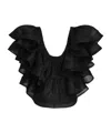 Zimmermann Ruffled Scoop-neck Crop Top In Black