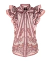 Zimmermann Crush Frilled Printed Blouse In Pink