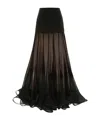 Zimmermann Illustration Flounce Ruffled Silk Maxi Skirt In Black