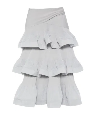 Zimmermann Ruffled Skirt In Gray