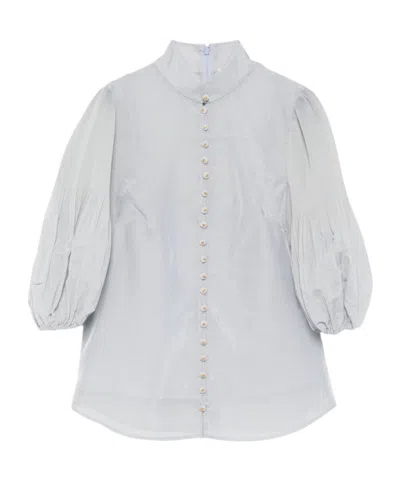 Zimmermann Ruffled Sleeve Shirt In White