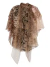 Zimmermann Ruffled Snakeskin-print Blouse In Brown