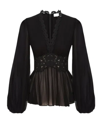 Zimmermann Ruffled Top In Black