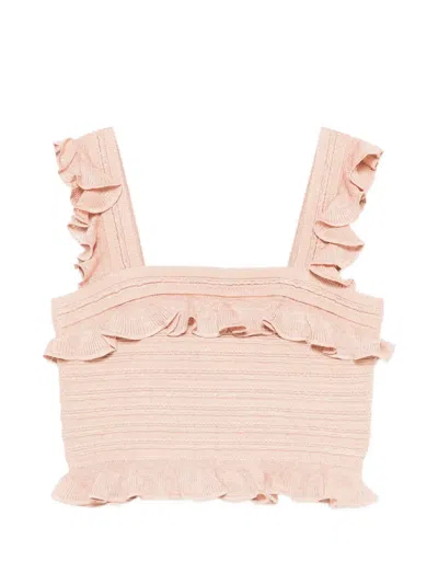 Zimmermann Ruffled Top In Pink