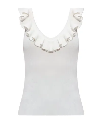 Zimmermann Ruffled Top In White