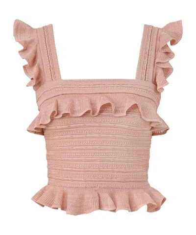 Zimmermann Ruffled Vest In Pink