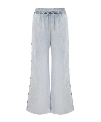 Zimmermann Runway Rebellion Denim Snap Pant In Blue