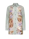 Zimmermann Womens Sage Multi Floral Coco Floral Silk Shirt Xs In Green