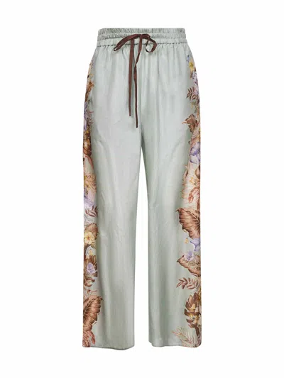 Zimmermann Sage Multi Floral Silk Habotai Coco Trousers