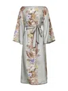 Zimmermann Women Sage Multi Floral Silk Habotai Coco Tunic Dress In Green
