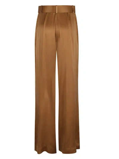 Zimmermann Sand Brown Silk Satin Trousers