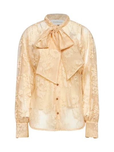 Zimmermann Sand Lace Pussybow Valiant Blouse